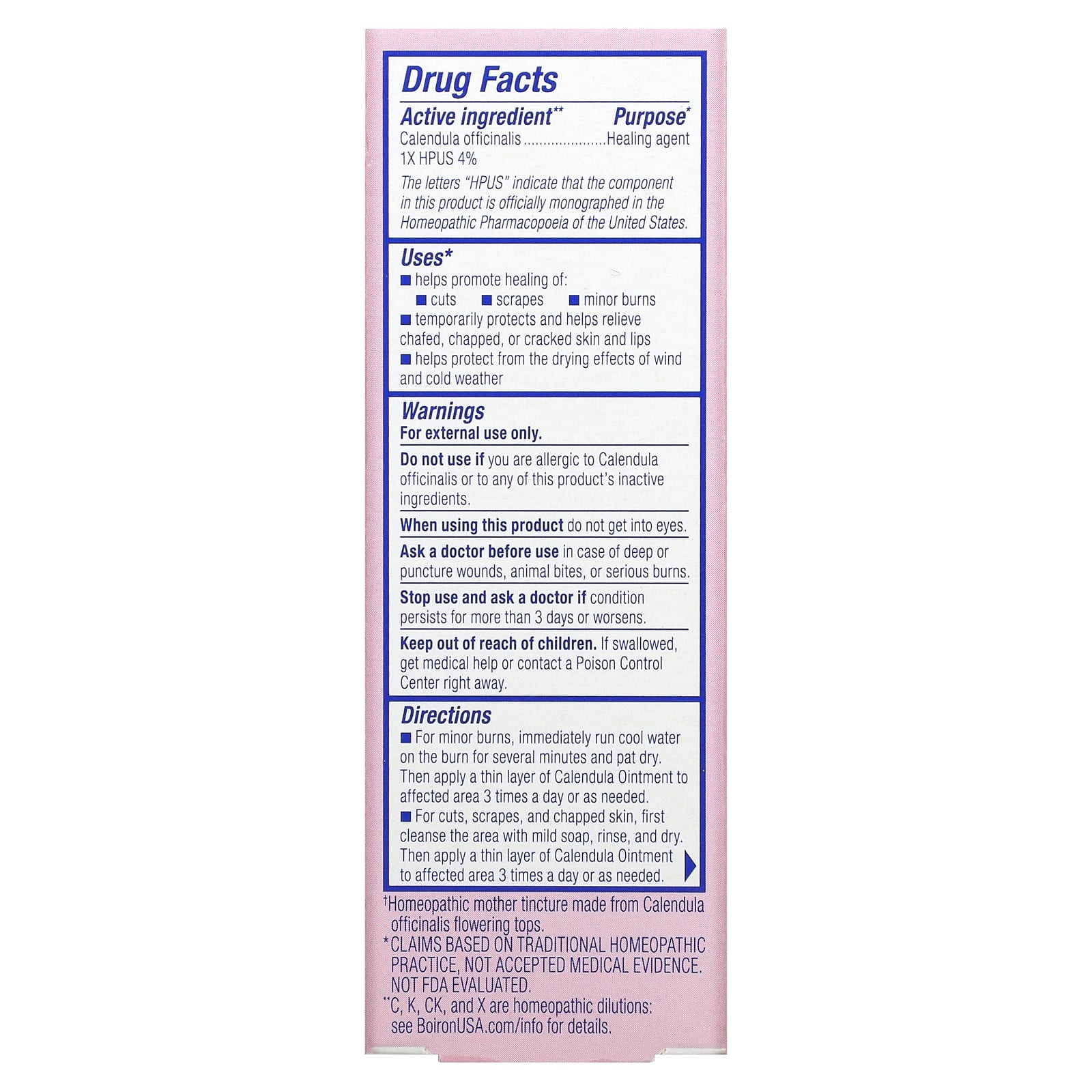 Boiron, Calendula Ointment, 1 Oz UPC 306962052508 | Hilife Vitamins