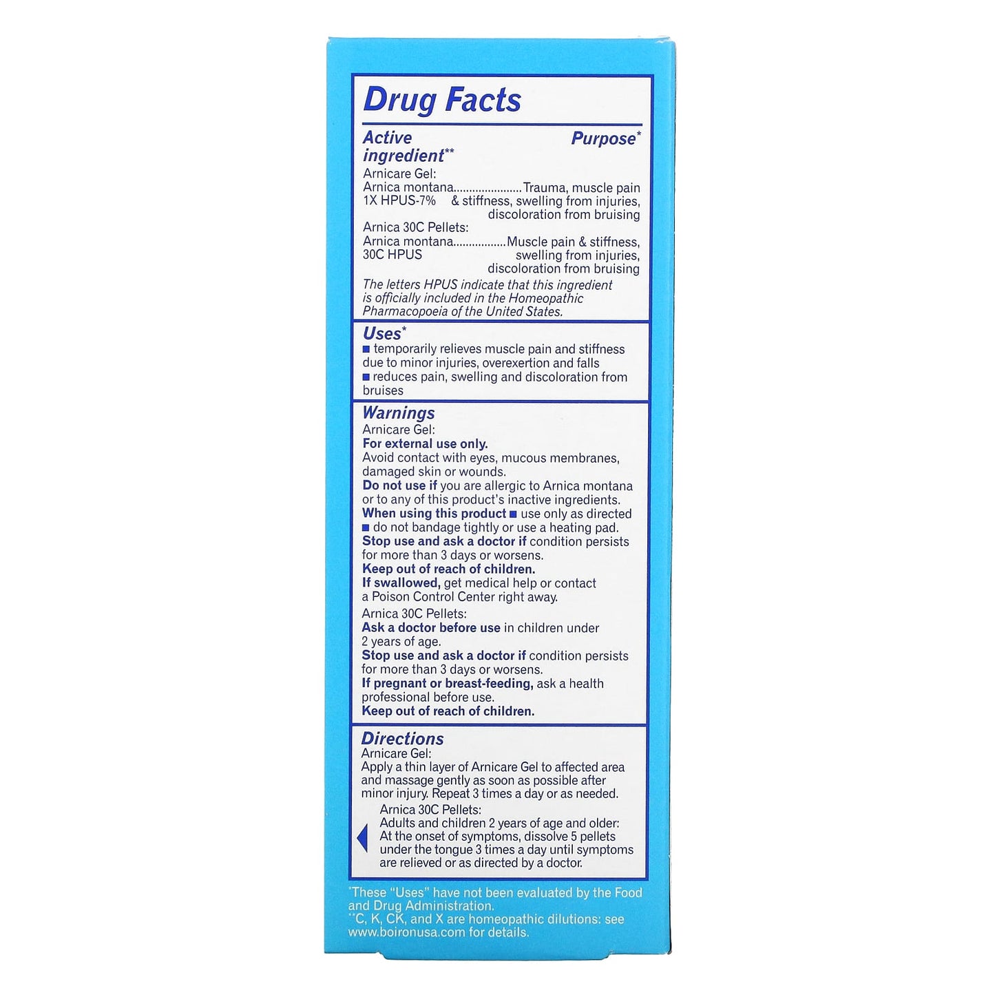 Boiron, Arnica Gl W-Arnica 30cmd, 2.5 Oz UPC 306962747244 | Hilife Vitamins