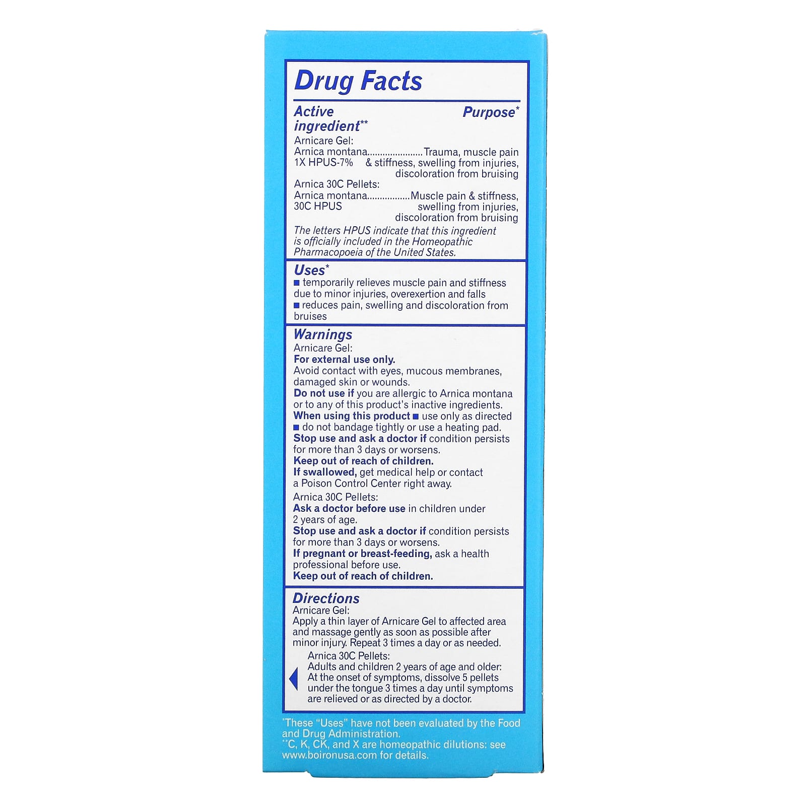 Boiron, Arnica Gl W-Arnica 30cmd, 2.5 Oz UPC 306962747244 | Hilife Vitamins