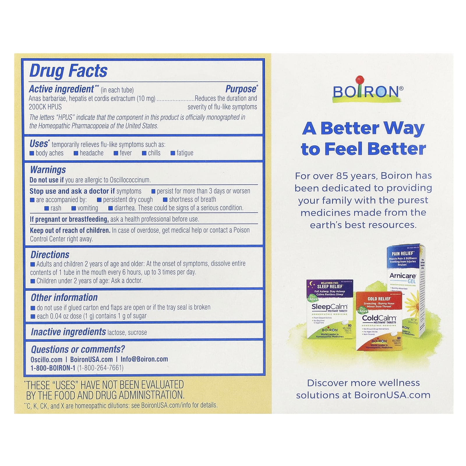 Boiron, Oscillococcinum, 30 Pellets UPC 306962878245 | Hilife Vitamins