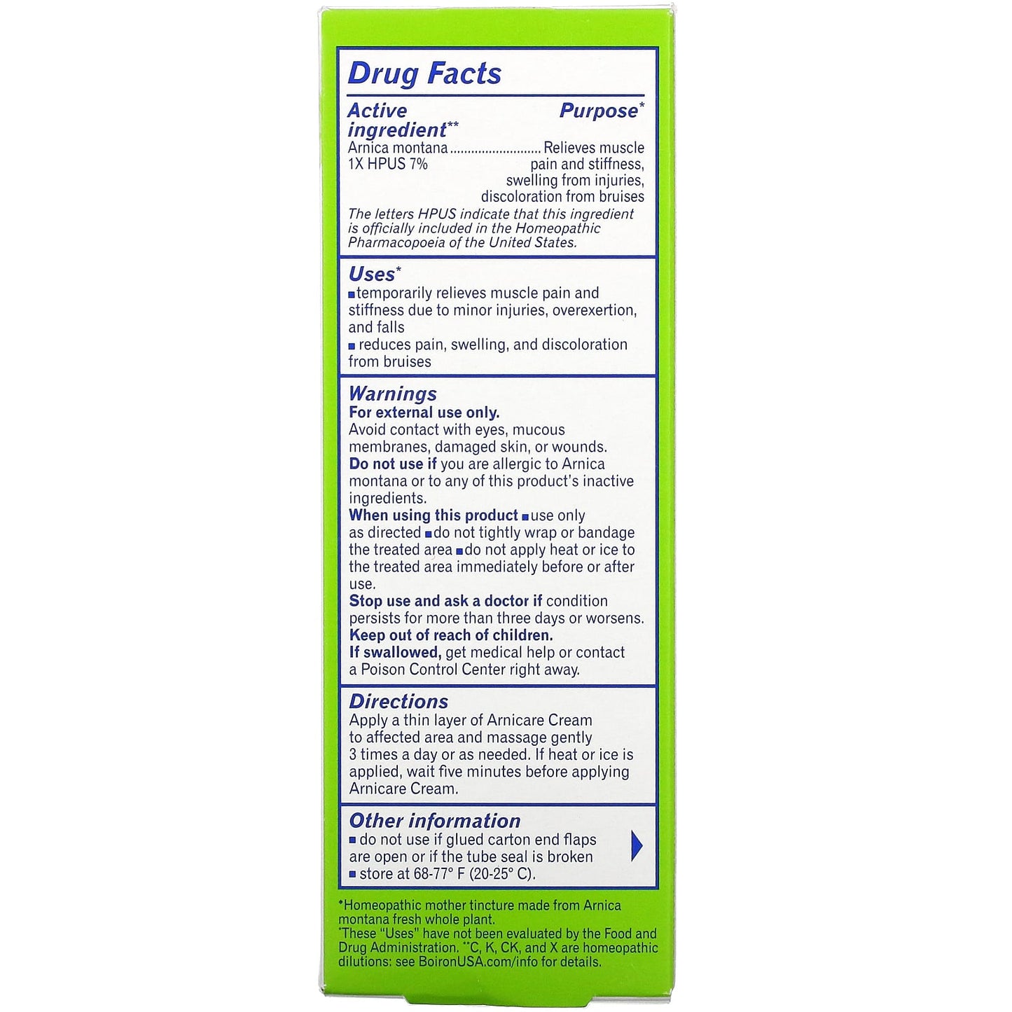 Boiron, Arnicare Crm Value Sz, 4.2 Oz cream UPC 306969022825 | Hilife Vitamins