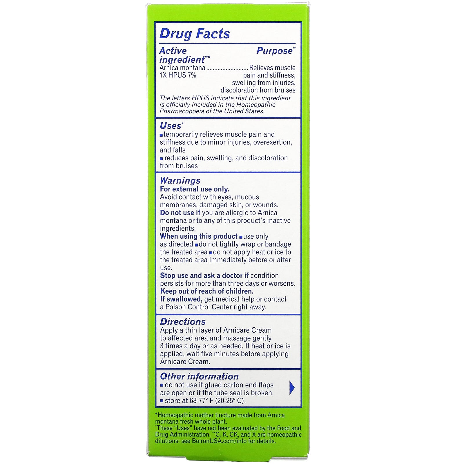 Boiron, Arnicare Crm Value Sz, 4.2 Oz cream UPC 306969022825 | Hilife Vitamins