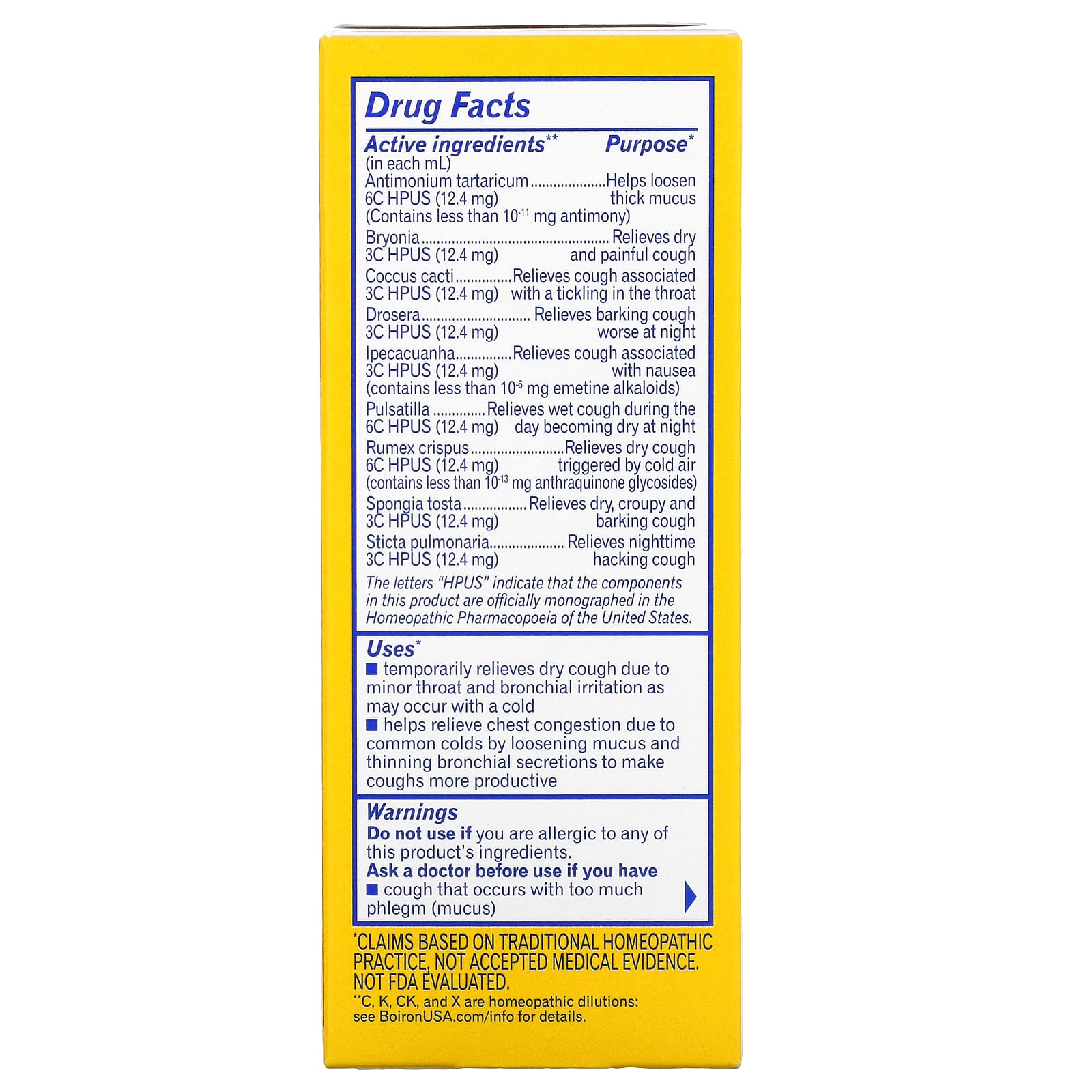 Boiron, Chestal, 6.7 Oz UPC 306969032282 | Hilife Vitamins