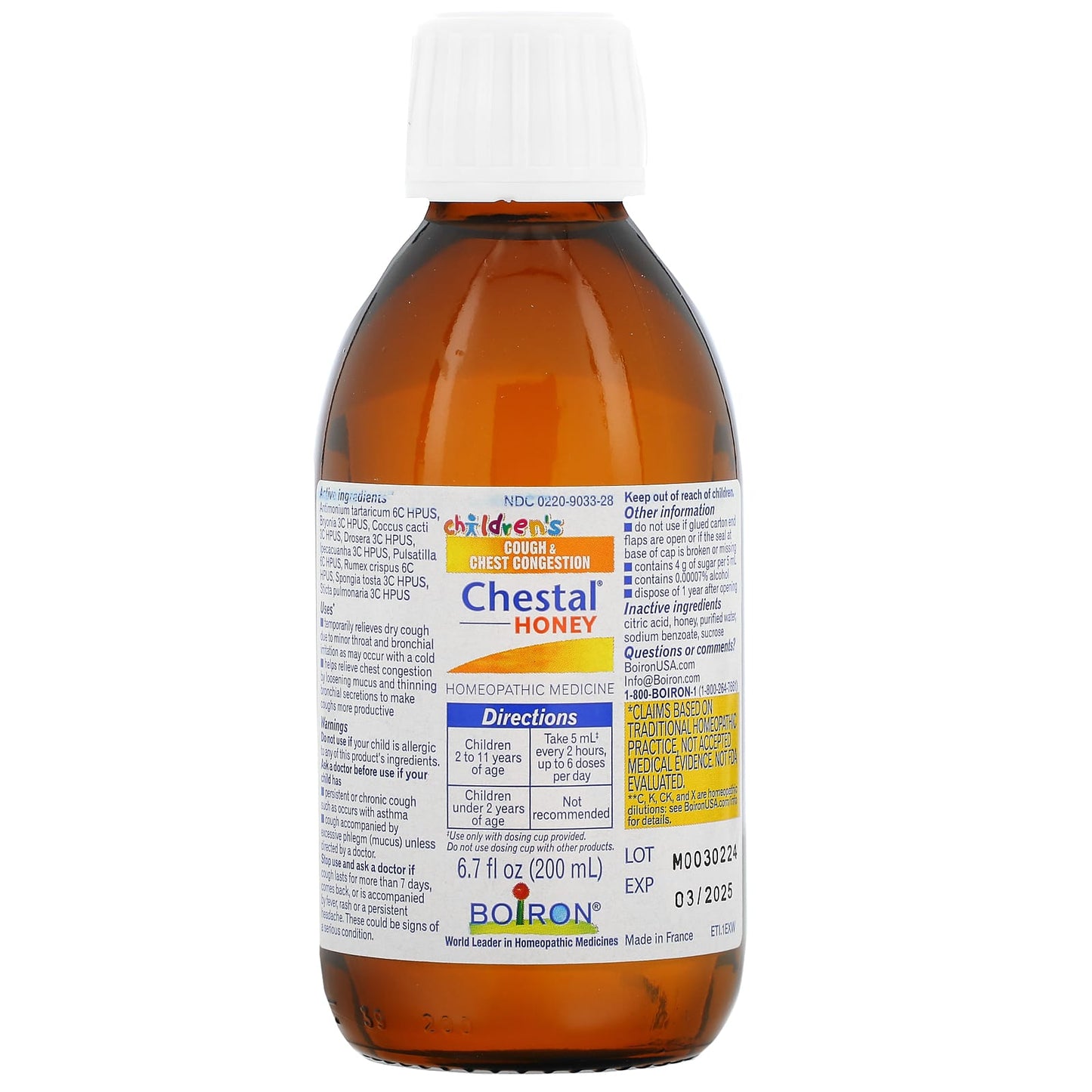 Boiron, Chestal Child Honey, 6.7 Oz Paste UPC 306969033289 | Hilife Vitamins