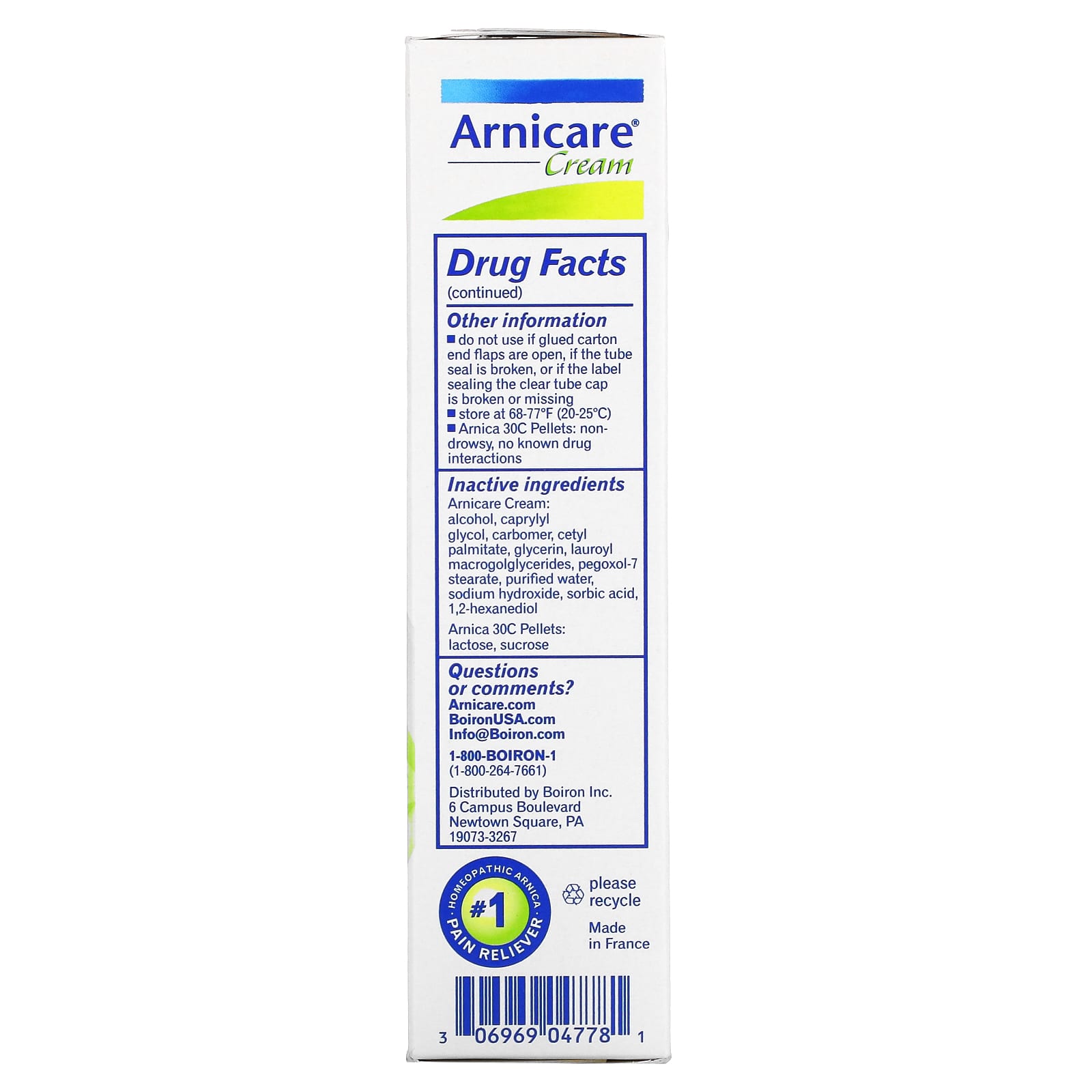 Boiron, Arnicare Cream Value Pack, 2.5 Oz UPC 306969047781 | Hilife Vitamins