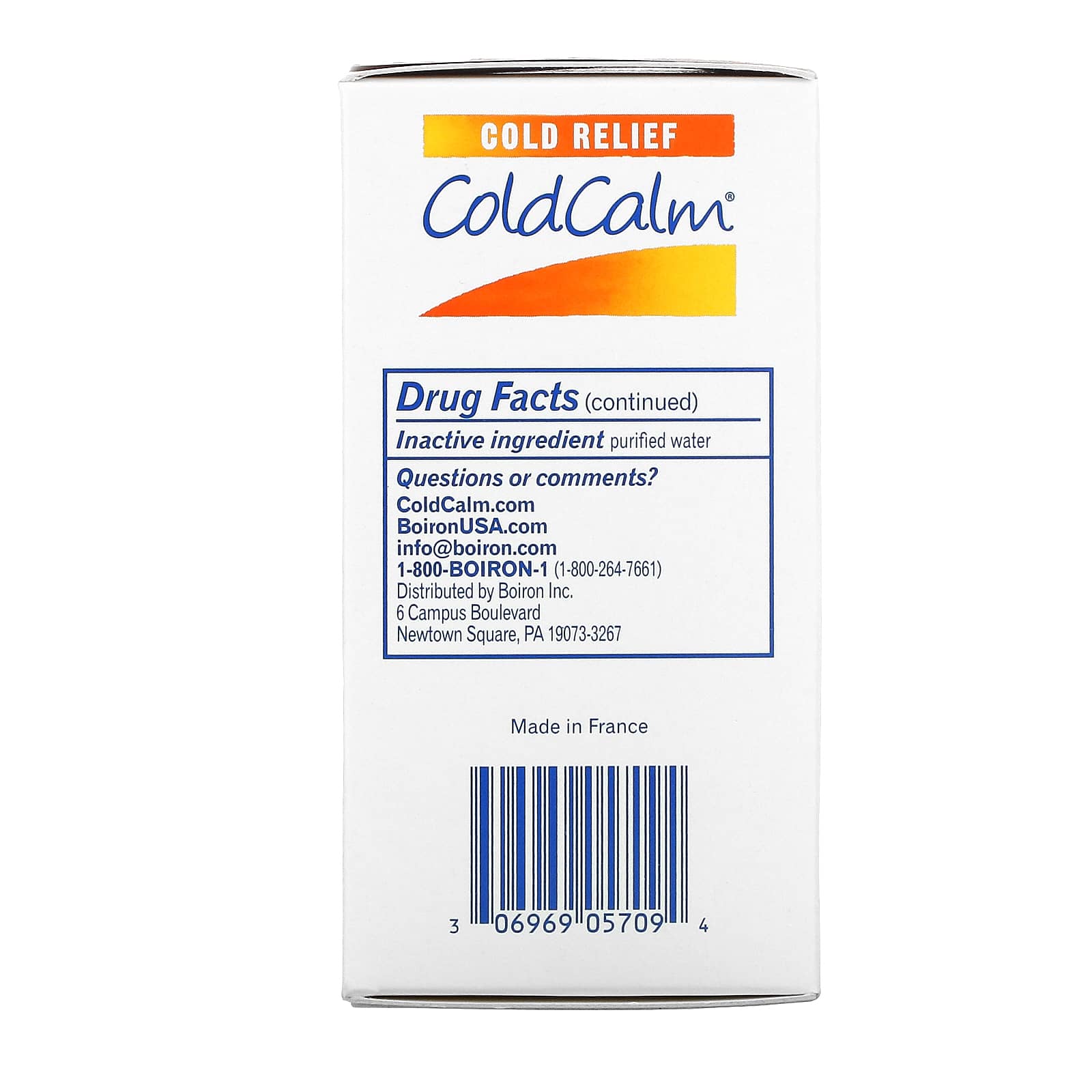 Boiron, Cold Calm Medicine 30 Doses, 30 Doses UPC 306969057094 | Hilife Vitamins