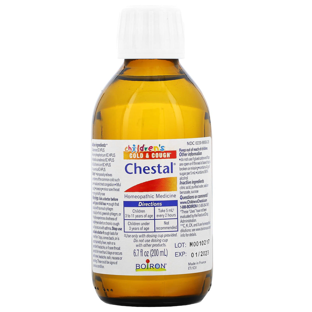 Boiron, Cold&Cough Child Chestal, 6.7 Oz UPC 306969068281 | Hilife Vitamins