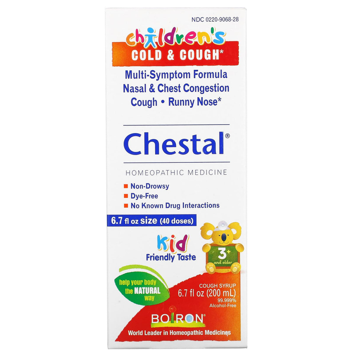 Boiron, Cold&Cough Child Chestal, 6.7 Oz UPC 306969068281 | Hilife Vitamins