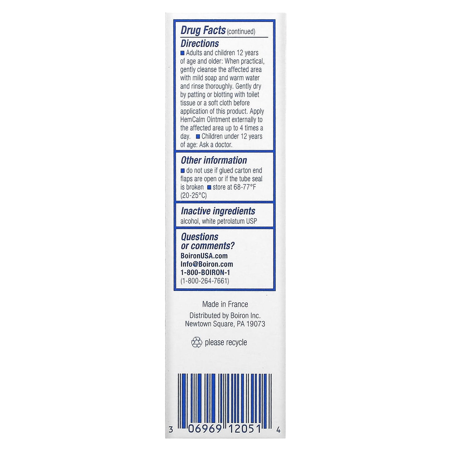 Boiron, HemCalm Ointment, 1 Oz UPC 306969120514 | Hilife Vitamins