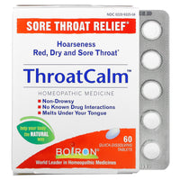 Boiron, Throat Calm, 60 Tablets UPC 306969325049 | Hilife Vitamins