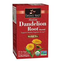 Bravo Tea, Organic Absolute Dandelion Root, 20 Tea Bags UPC 855533005639 | Hilife Vitamins