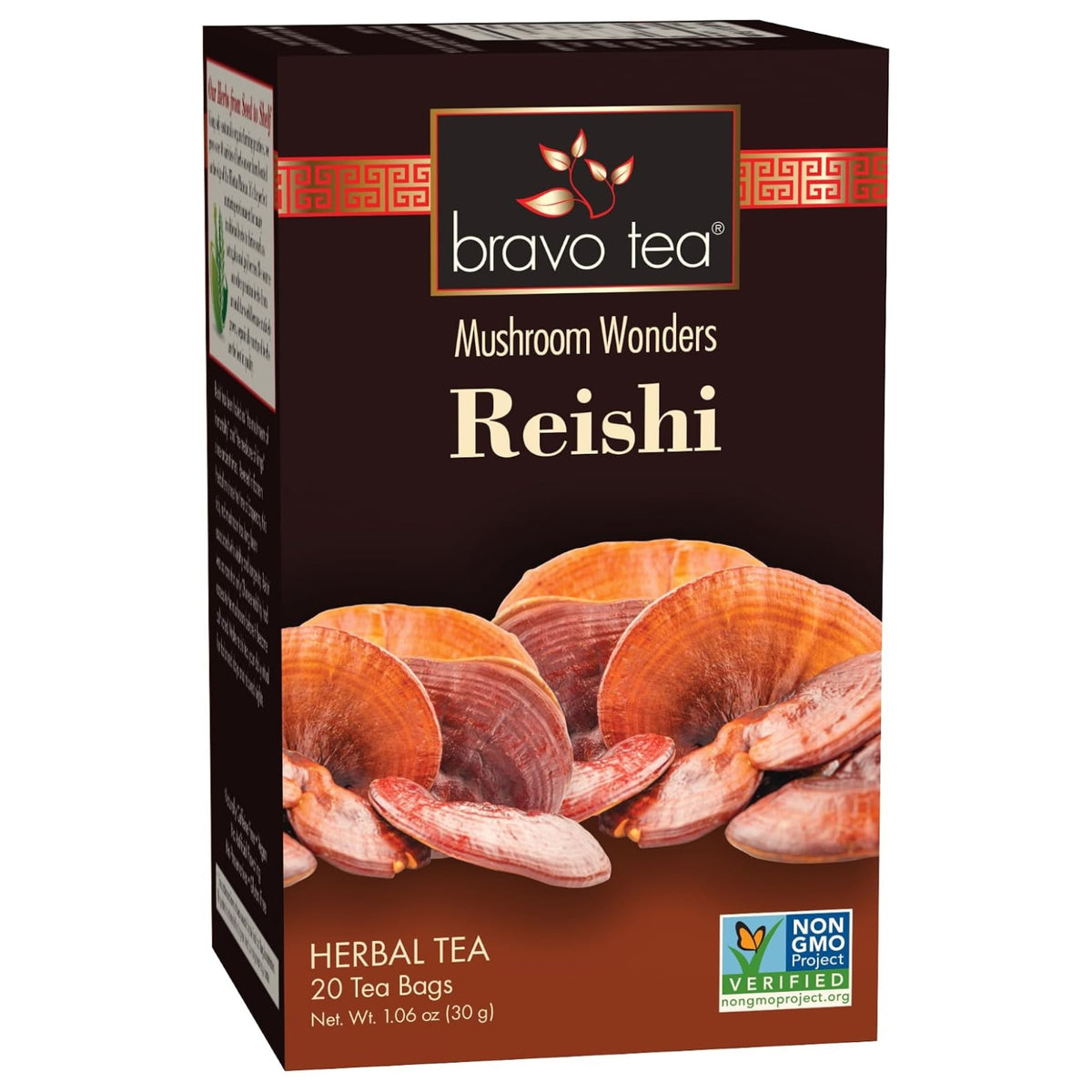 Bravo Tea, Reishi Mushroom Tea, 20 Tea Bags UPC 855533005738 | Hilife Vitamins