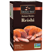 Bravo Tea, Reishi Mushroom Tea, 20 Tea Bags UPC 855533005738 | Hilife Vitamins