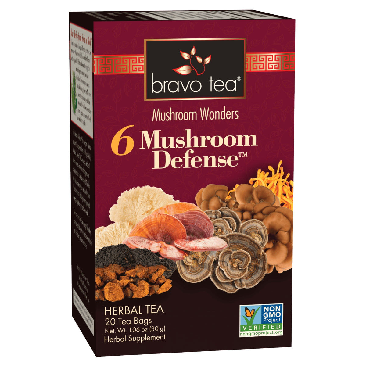 Bravo Tea, Six Mushroom Defense Tea, 20 Tea Bags UPC 855533005752 | Hilife Vitamins