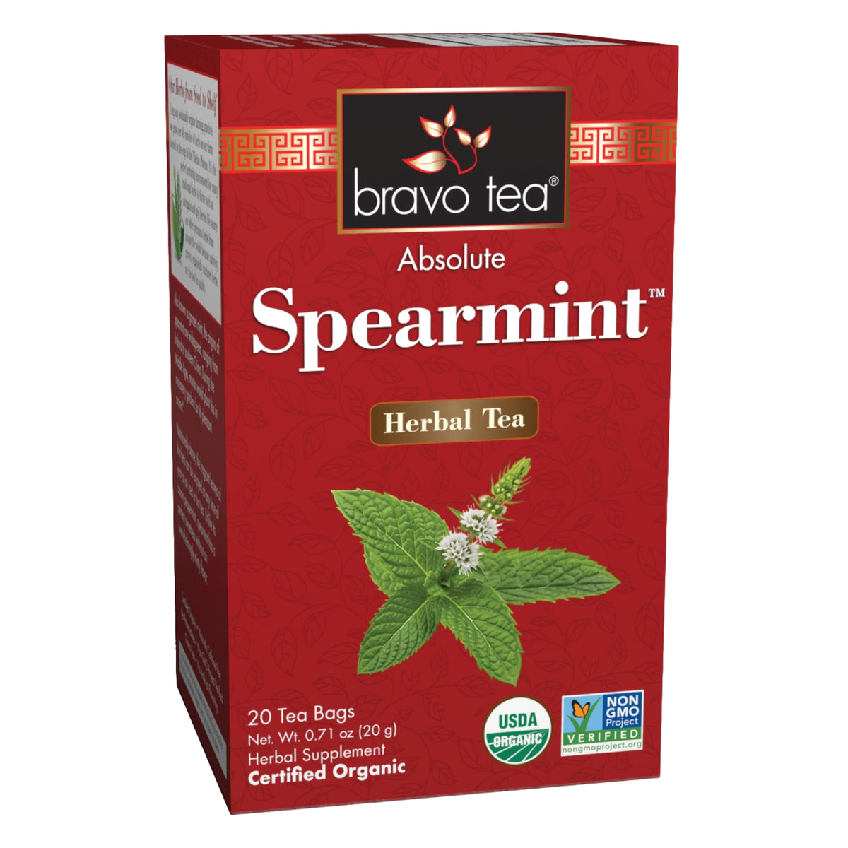 Bravo Tea, Absolute Spearmint, 20 Tea Bags UPC 855533005790 | Hilife Vitamins