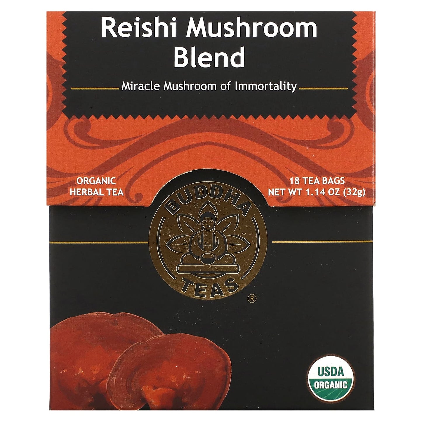Buddha Teas, Reishi Mushroom Blend, 18 Bags UPC 819005015403 | Hilife Vitamins