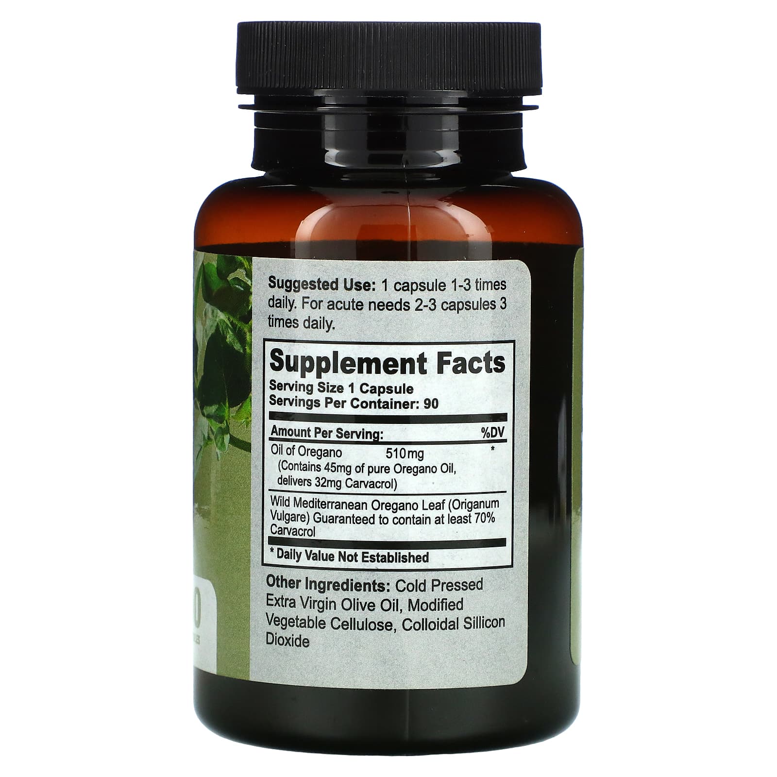 California Natural, Wild Oregano Oil 510mg, 90 Capsules UPC 011821740907 | Hilife Vitamins