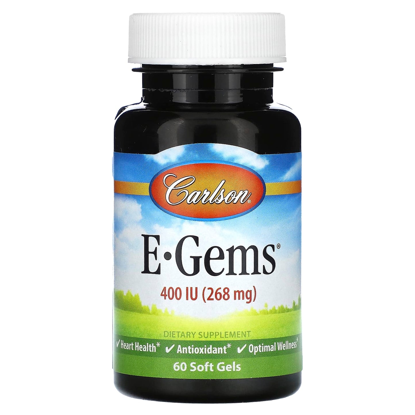 Carlson Labs, E-Gems 400IU, 60 Softgels UPC 088395003417 | HiLife Vitamins
