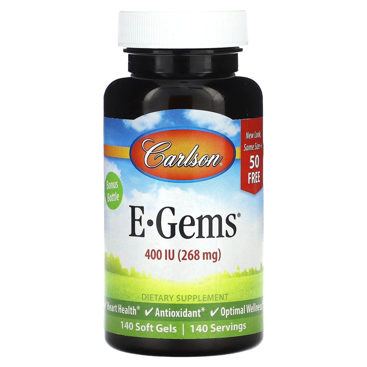 Carlson Labs, E-Gems 400 IU, 134 Softgels UPC 088395003493 | HiLife Vitamins