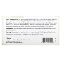 Carlson Labs, Key-E Suppositories, 24 box UPC 088395005541 | HiLife Vitamins