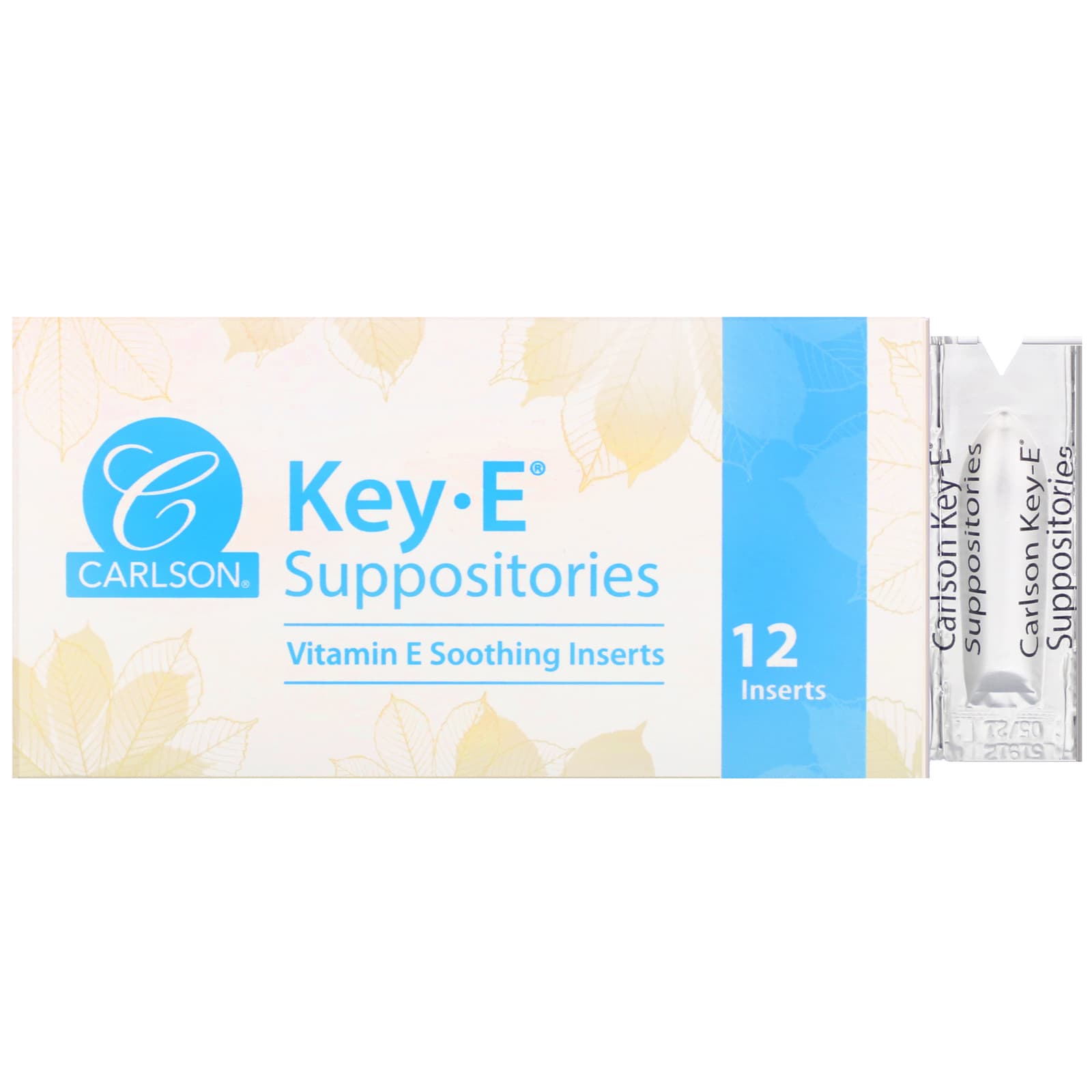 Carlson Labs, Key-E Suppositories, 12 inserts UPC 088395005558 | HiLife Vitamins