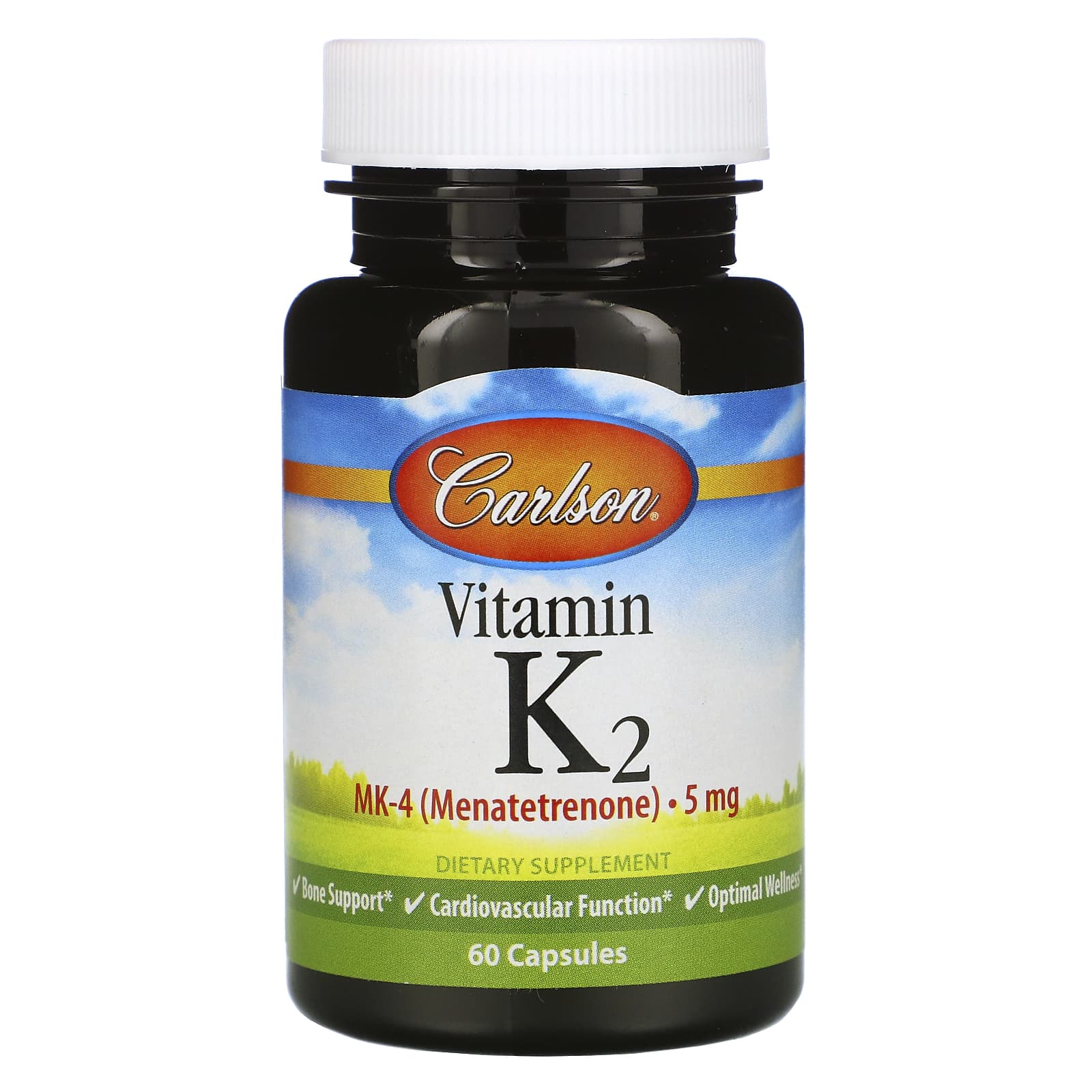 Carlson Labs, Vitamin K2, 5 mg, 60 Capsules UPC 088395010002 | HiLife Vitamins