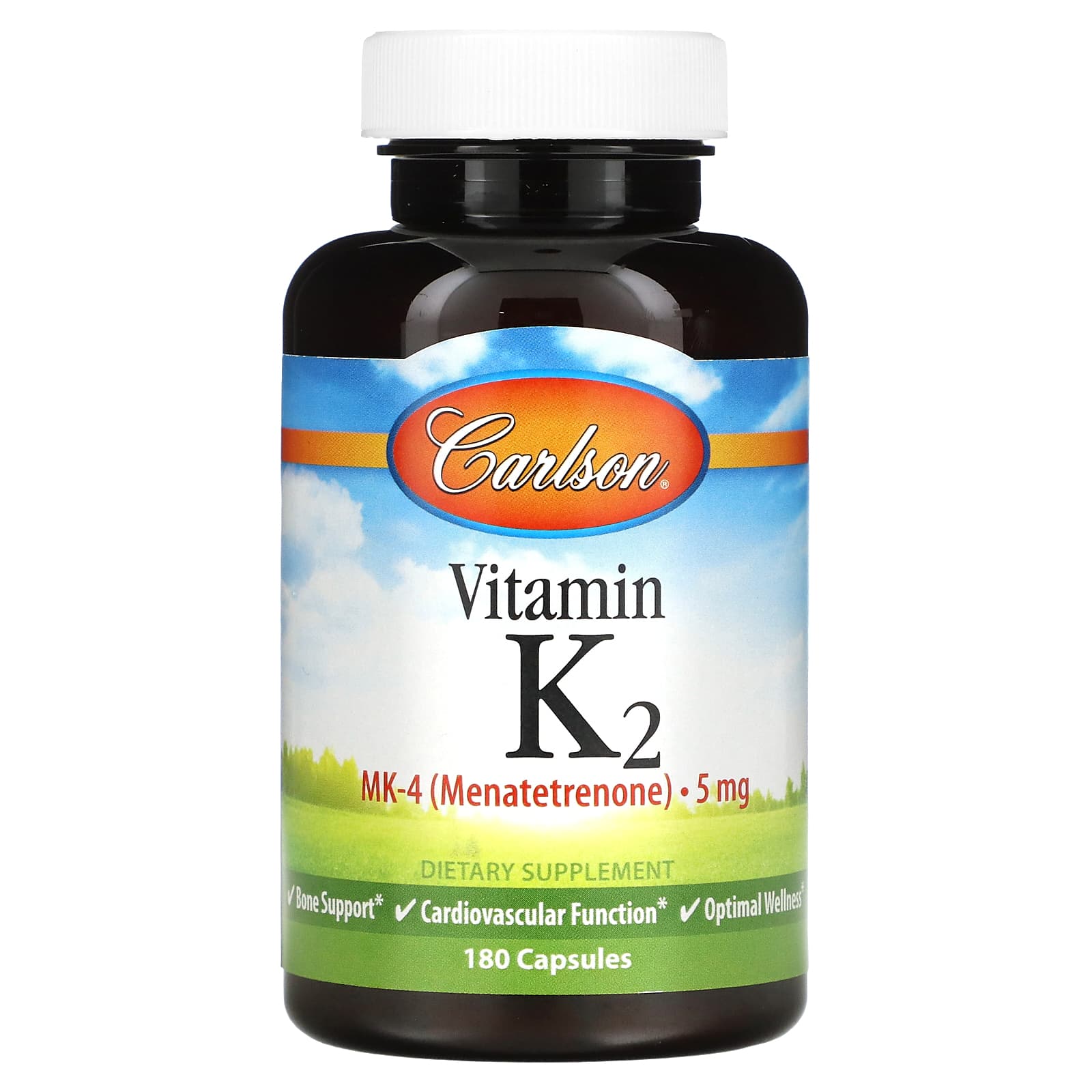Carlson Labs, Vitamin K-2 5 mg, 180 Capsules UPC 088395010019 | HiLife Vitamins