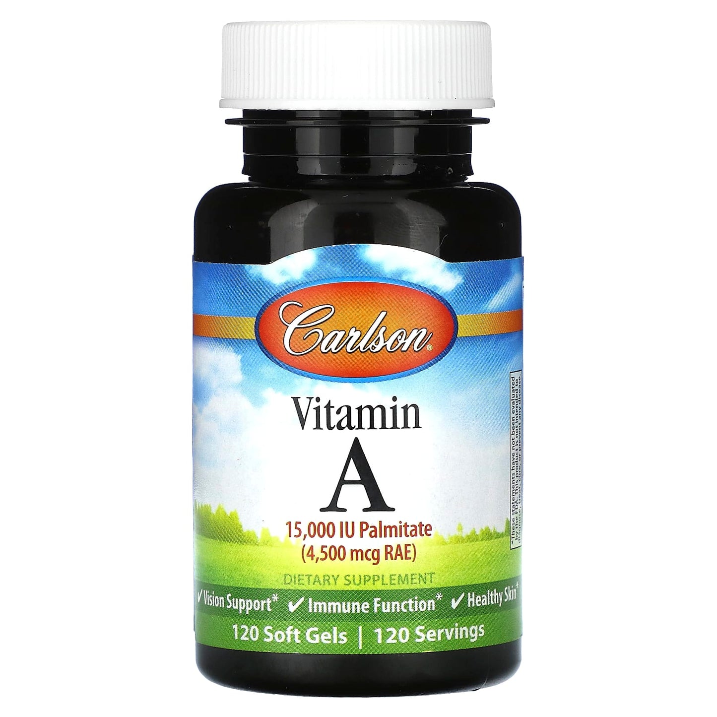 Carlson Labs, Vitamin A Palmitate 15000 IU, 120 Softgels UPC 088395011016 | HiLife Vitamins