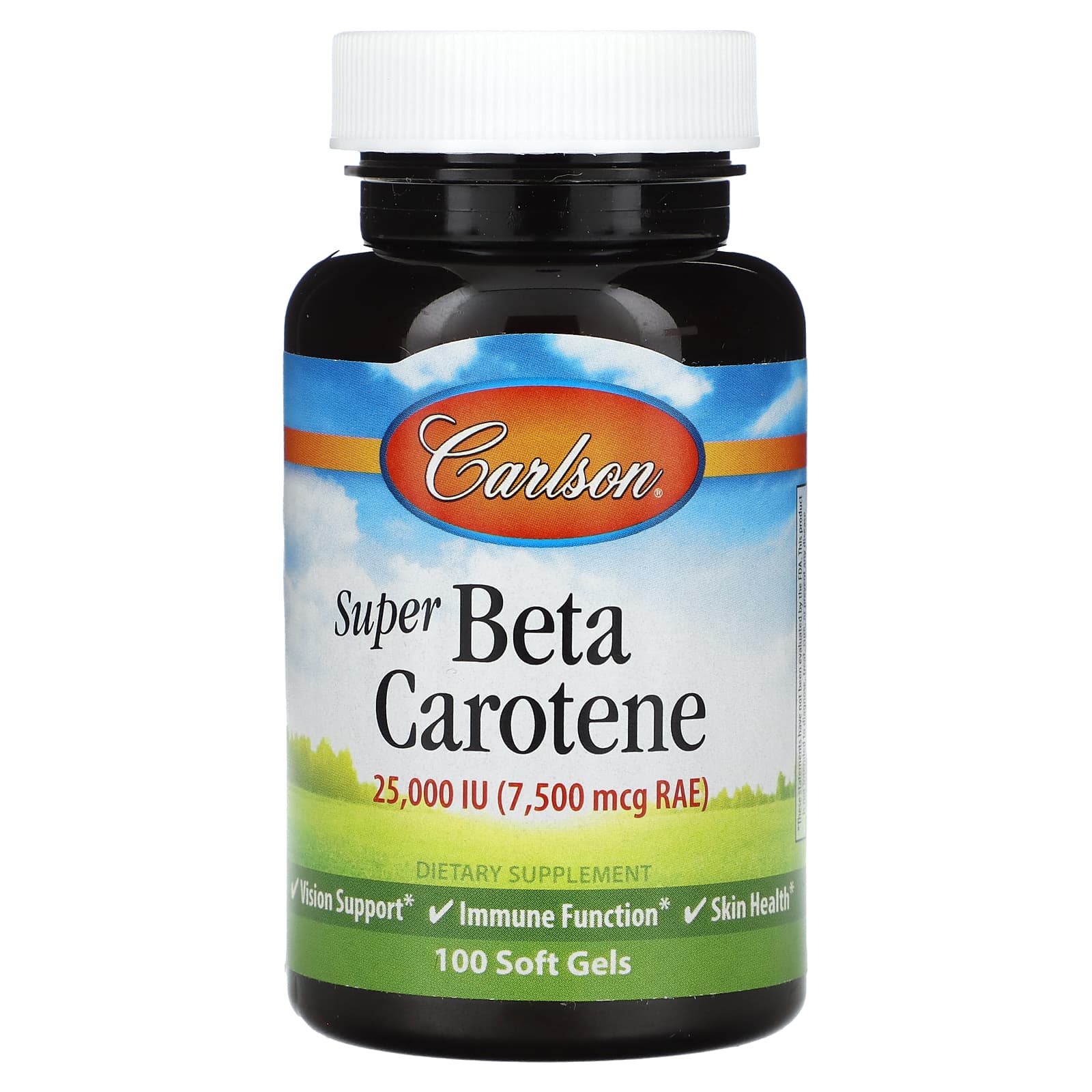 Carlson Labs, Super Beta Carotene, 100 Softgels UPC 088395011818 | HiLife Vitamins