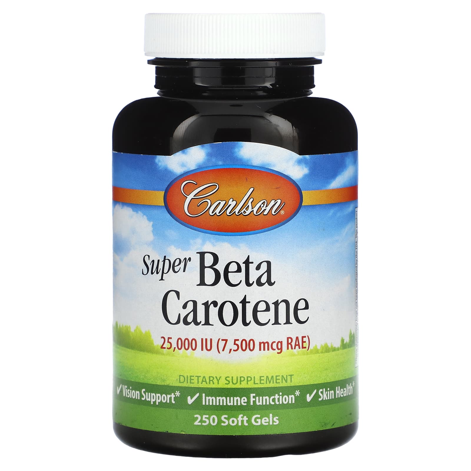 Carlson Labs, Super Beta Carotene, 250 Softgels UPC 088395011825 | HiLife Vitamins
