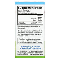 Carlson Labs, Super Daily D3 For Baby 400 IU, .35 Oz UPC 088395012501 | HiLife Vitamins