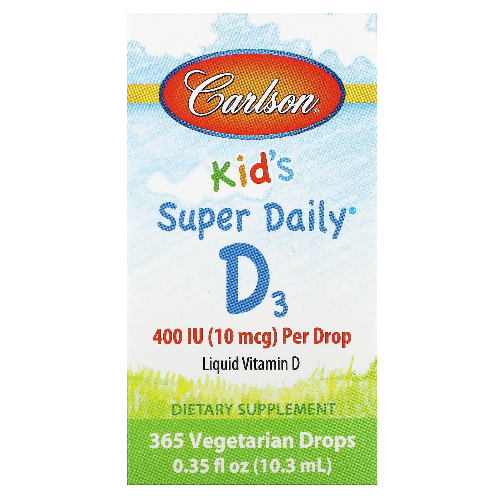 Carlson Labs, Super Daily D3 for Kids 400IU, 1 Liquid UPC 088395012600 | HiLife Vitamins