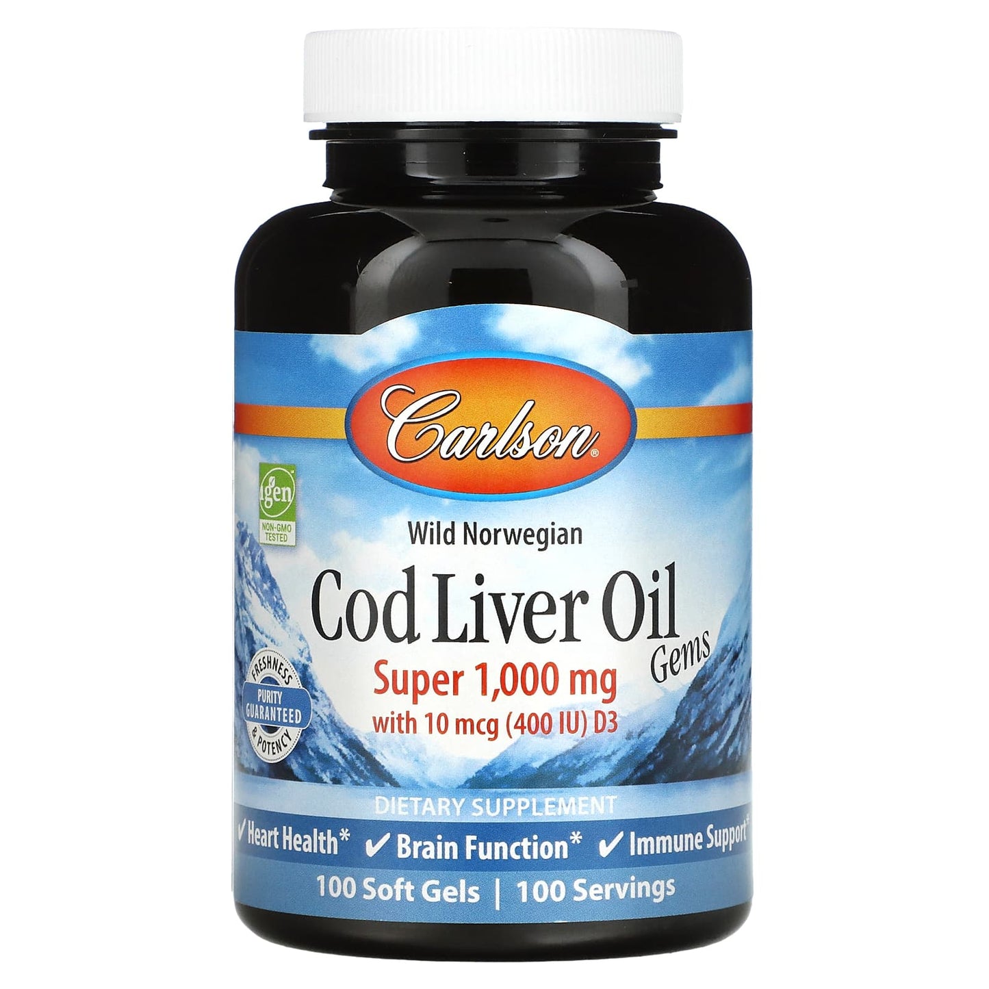 Carlson Labs, Super Cod Liver, 100 Softgels UPC 088395013010 | HiLife Vitamins