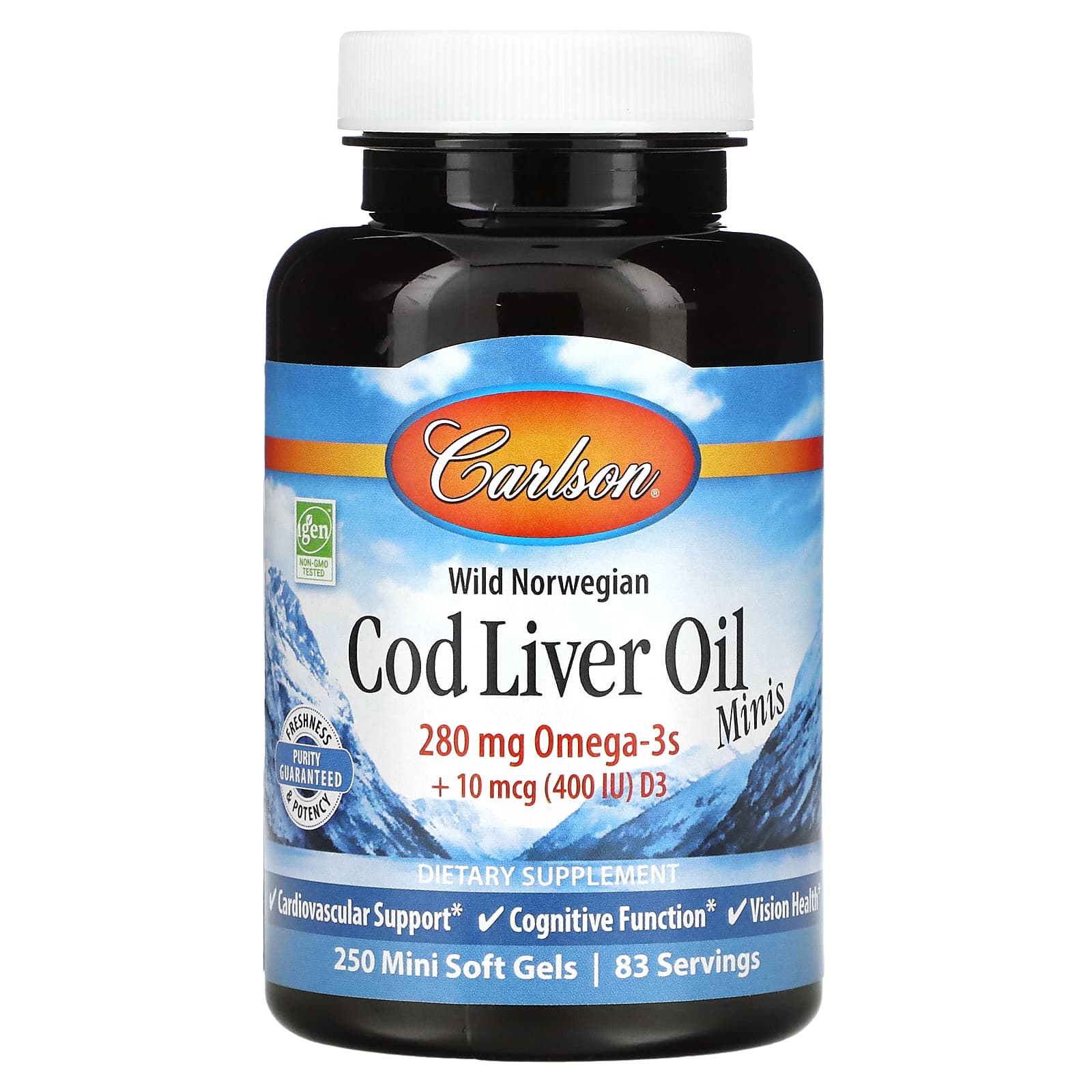 Carlson Labs, Norw Cod Liver Oil, 250 Softgels UPC 088395013126 | HiLife Vitamins