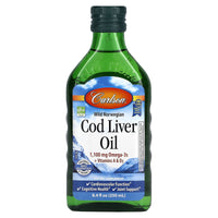 Carlson Labs, Norwegian Cod Liver Oil Liquid Natural, 8.4 Oz UPC 088395013218 | HiLife Vitamins