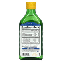 Carlson Labs, Norwegian Cod Liver Oil Lemon Flavor, 8.4 Oz UPC 088395013515 | HiLife Vitamins