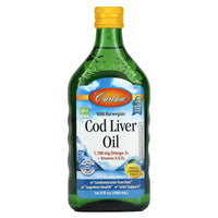Carlson Labs, Wild Norwegian, Cod Liver Oil, Natural Lemon Flavor, 16.9 Fl Oz UPC 088395013522 | HiLife Vitamins