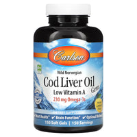 Carlson Labs, Low A Cod Liver Oil, 150 Softgels UPC 088395013911 | HiLife Vitamins