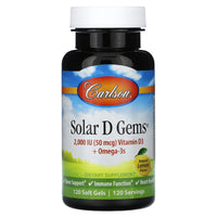 Carlson Labs, Solar D Gems 2000 IU, 120 Softgels - 088395014710 | Hilife Vitamins