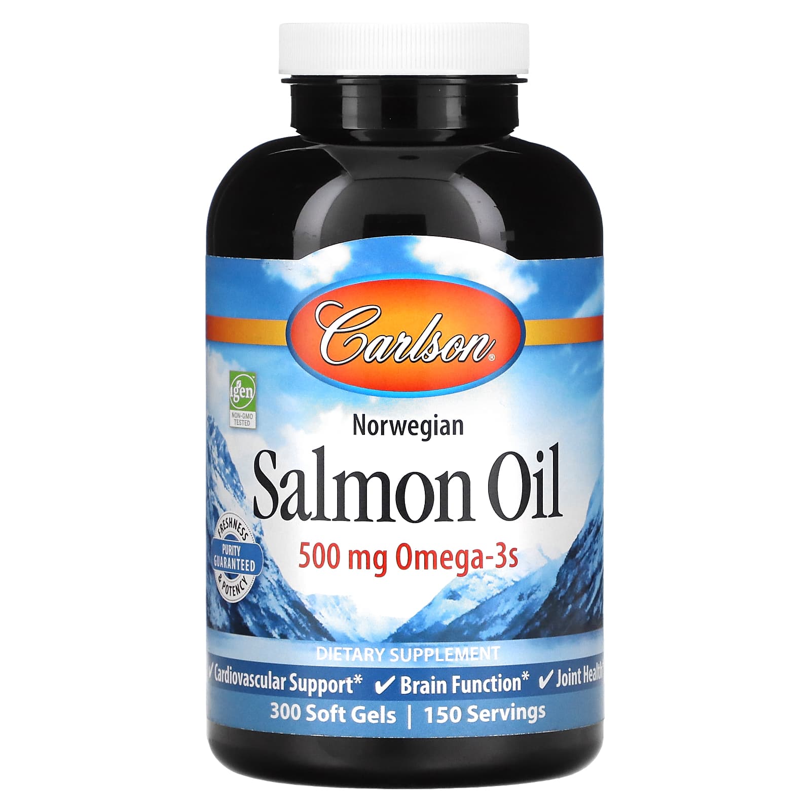 Carlson Labs, Norw Salmon Oil, 300 Softgels UPC 088395015052 | HiLife Vitamins