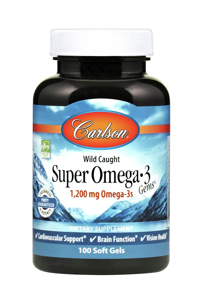 Carlson Labs, Super Omega-3, 100 Softgels UPC 088395015212 | HiLife Vitamins