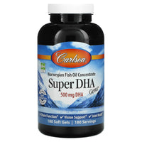 Carlson Labs, Super DHA, 180 Softgels UPC 088395015526 | HiLife Vitamins