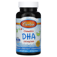 Carlson Labs, Kids Chewable DHA, 60 Softgels - 088395015700 | Hilife Vitamins