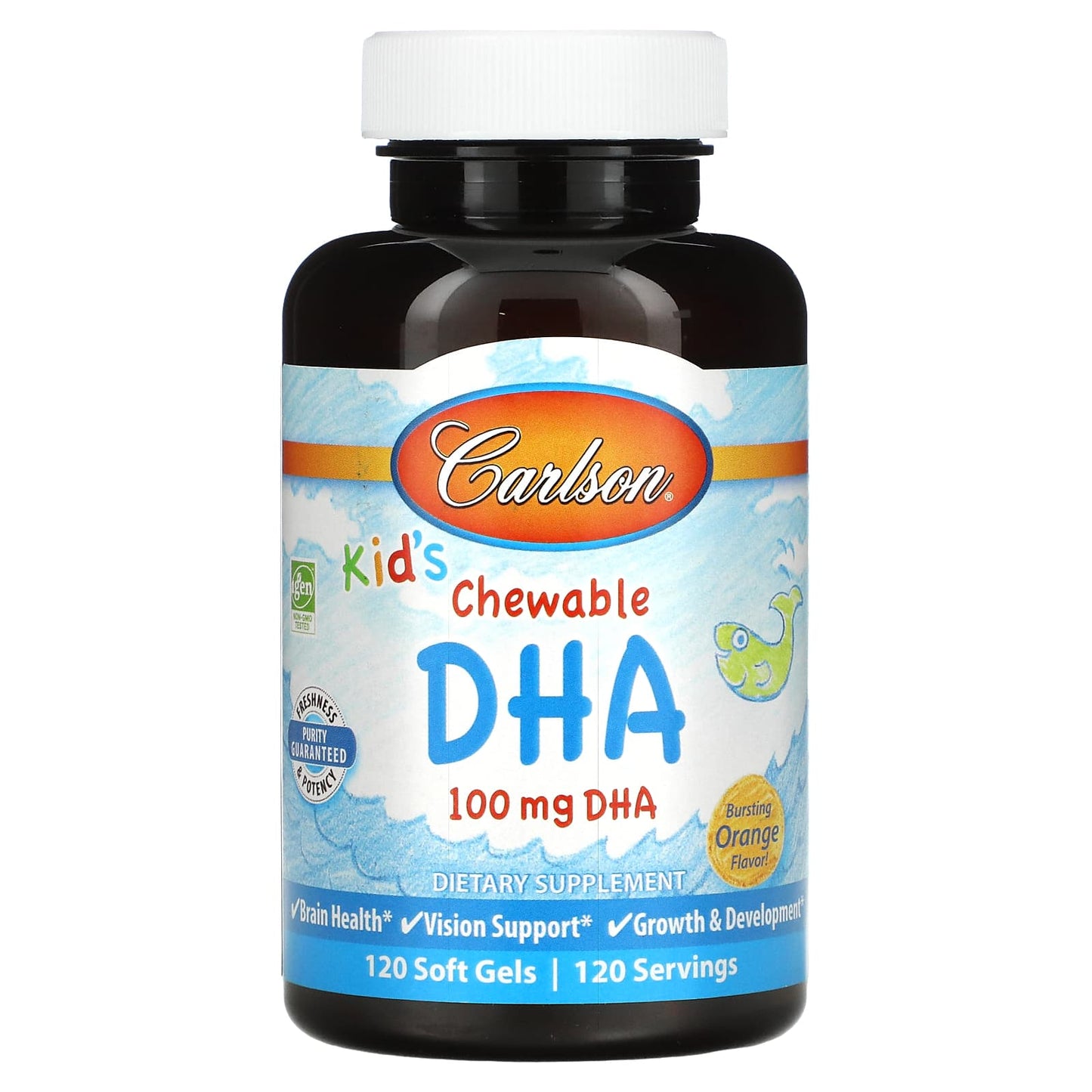 Carlson Labs, Kids DHA, 120 Soft Gels UPC 088395015717 | HiLife Vitamins