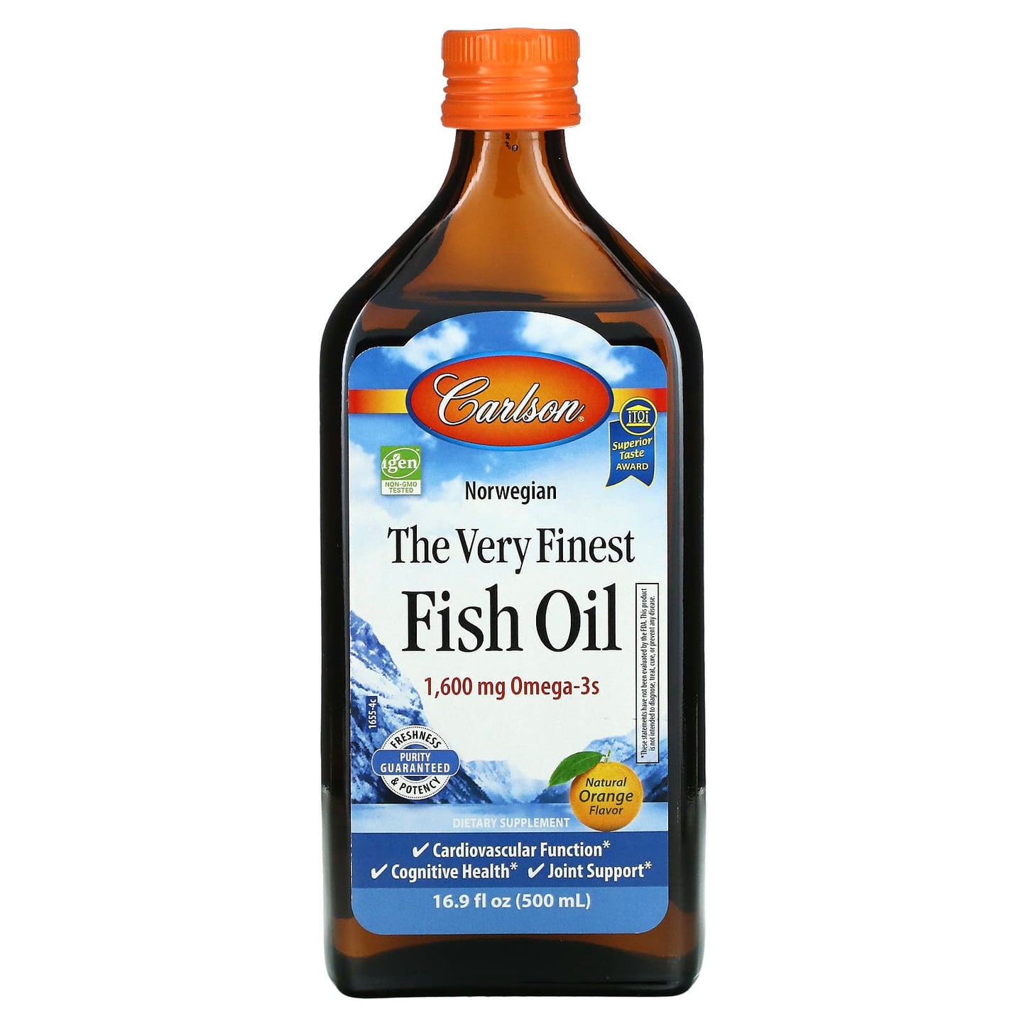 Carlson Labs, Very Finest Fish Oil Orange, 16.9 Oz UPC 088395016554 | HiLife Vitamins
