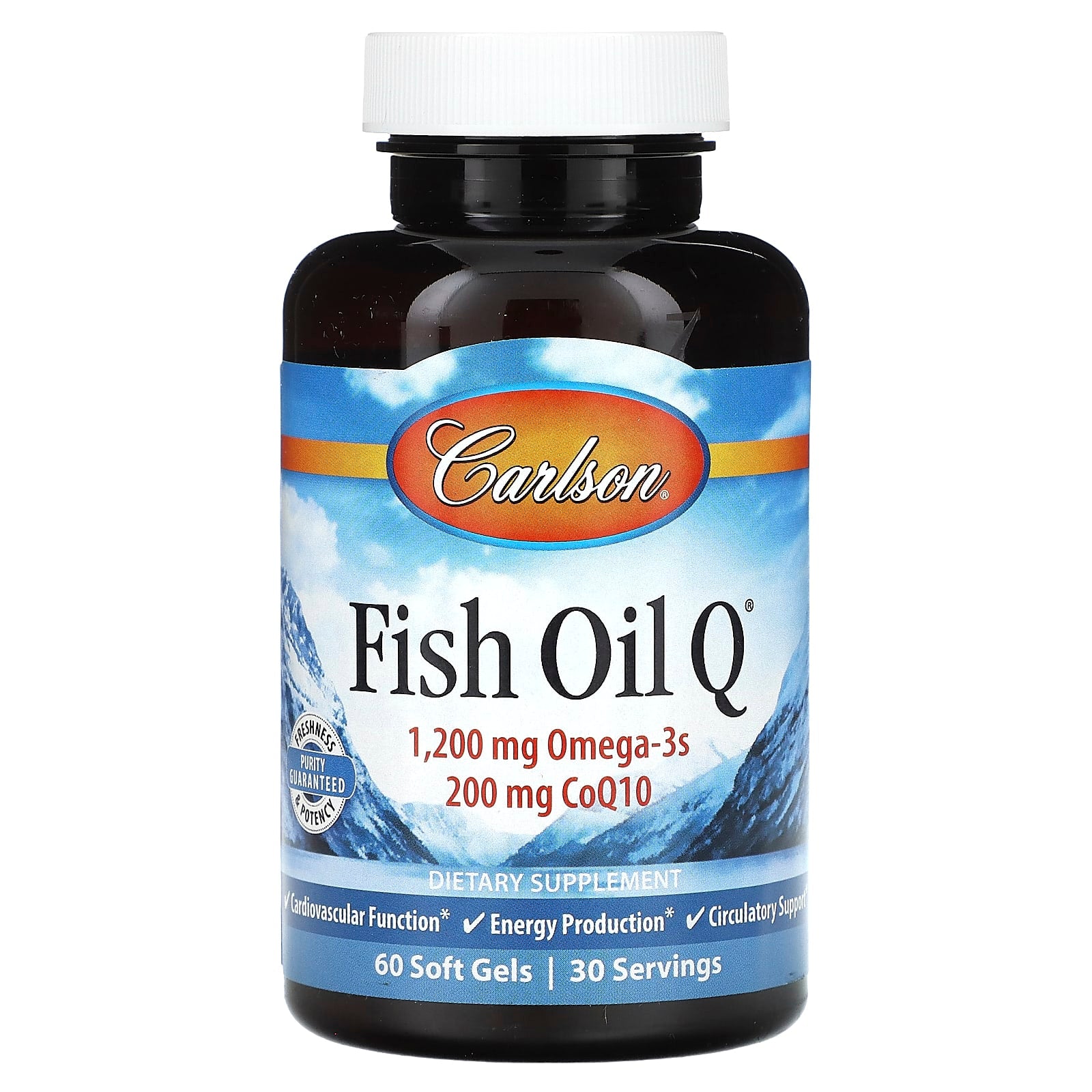 Carlson Labs, Fish Oil Q 100, 60 Soft Gels UPC 088395016738 | HiLife Vitamins