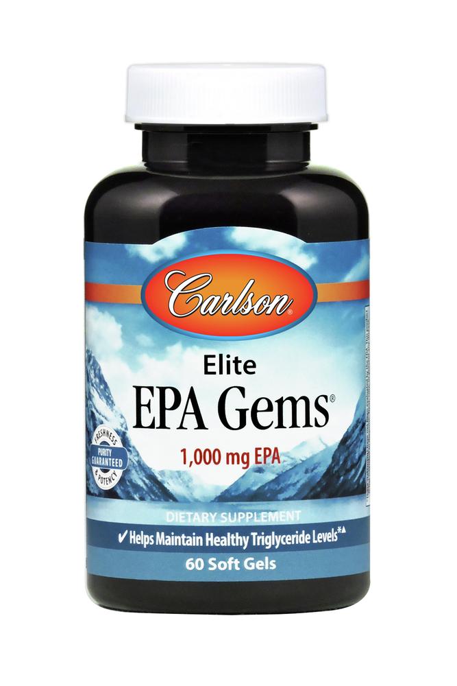 Carlson Labs, EPA Gems 1000 mg, 60 Softgels UPC 088395016868 | HiLife Vitamins