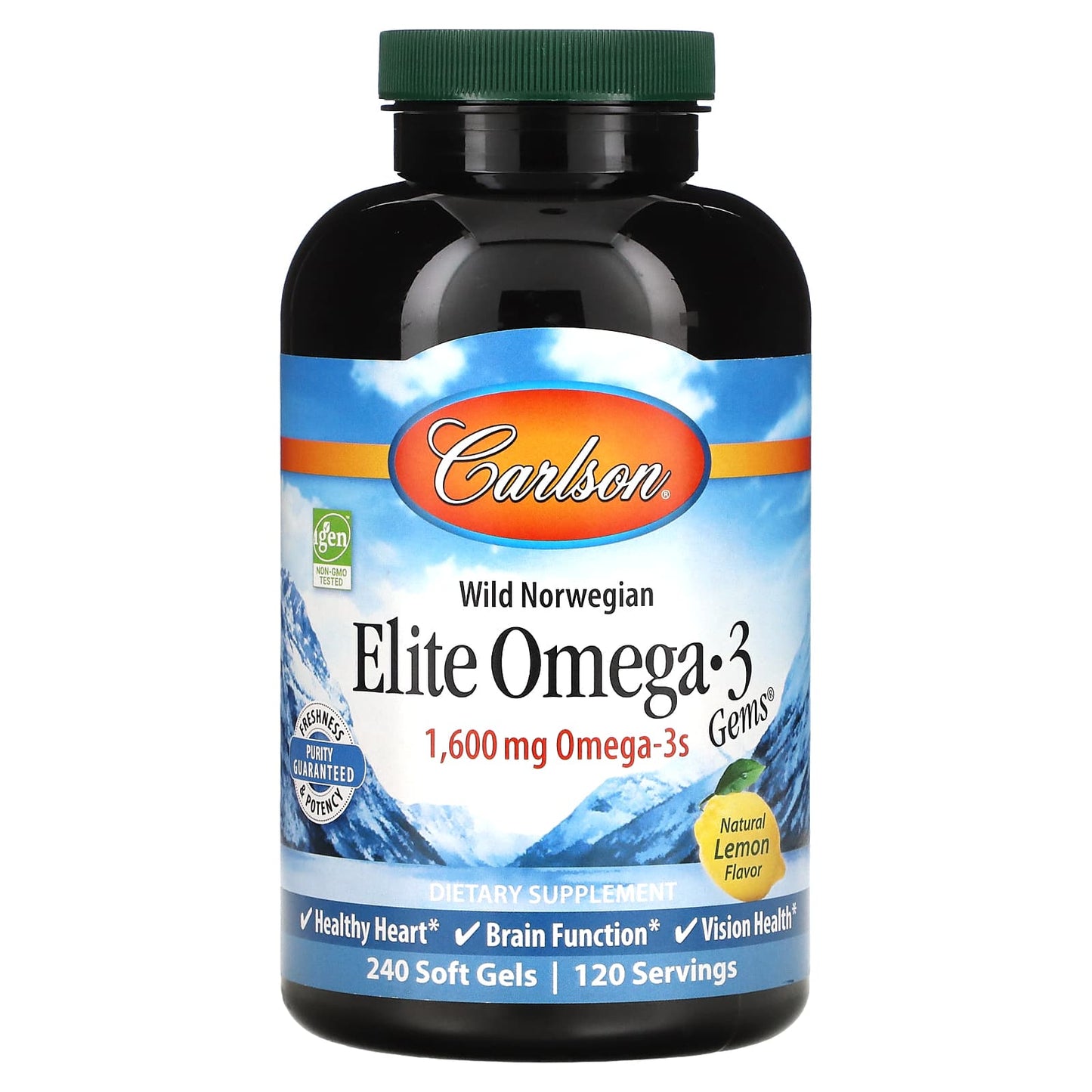 Carlson Labs, O mgea 3 Gems Elite Fish Oil 1250 mg, 240 Softgels UPC 088395017131 | HiLife Vitamins
