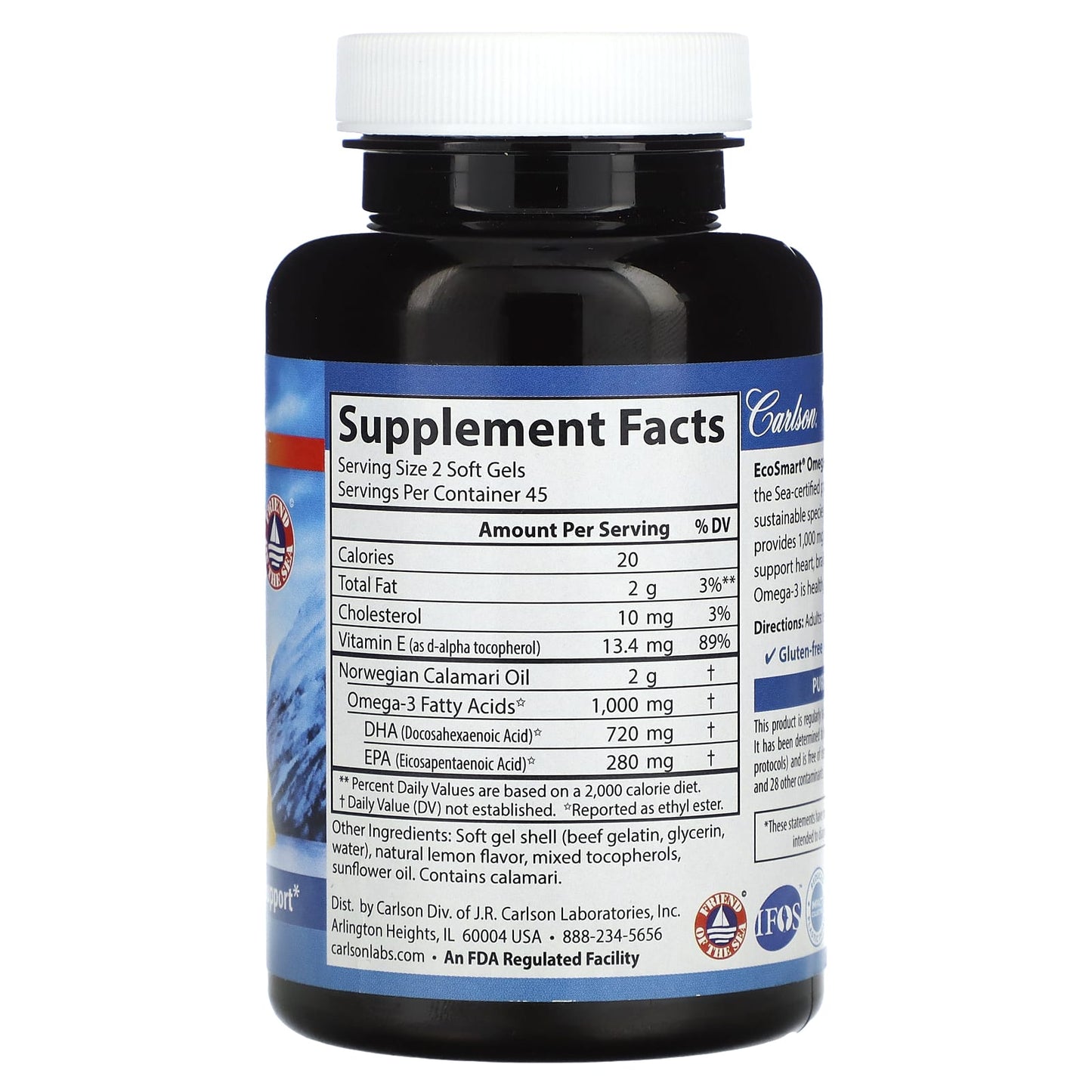 Carlson Labs, CalaOmega, 90 Softgels UPC 088395018015 | HiLife Vitamins