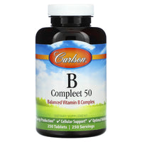 Carlson Labs, B-Compleet-50, 250 Tablets UPC 088395020223 | HiLife Vitamins